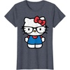 image:imageHello Kitty Distressed Nerd Glasses Tee Shirt TShirtHeather Blue
