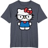 image:imageHello Kitty Distressed Nerd Glasses Tee Shirt TShirtHeather Blue