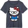 image:imageHello Kitty Distressed Nerd Glasses Tee Shirt TShirtHeather Blue