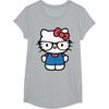 image:imageHello Kitty Distressed Nerd Glasses Tee Shirt TShirtHeather Grey