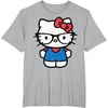 image:imageHello Kitty Distressed Nerd Glasses Tee Shirt TShirtHeather Grey