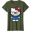image:imageHello Kitty Distressed Nerd Glasses Tee Shirt TShirtOlive Green