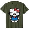 image:imageHello Kitty Distressed Nerd Glasses Tee Shirt TShirtOlive Green