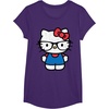image:imageHello Kitty Distressed Nerd Glasses Tee Shirt TShirtPurple