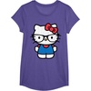 image:imageHello Kitty Distressed Nerd Glasses Tee Shirt TShirtPurple Heather