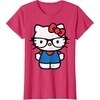 image:imageHello Kitty Distressed Nerd Glasses Tee Shirt TShirtRed Heather