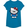 image:imageHello Kitty Distressed Nerd Glasses Tee Shirt TShirtSapphire Blue