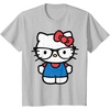 image:imageHello Kitty Distressed Nerd Glasses Tee Shirt TShirtSilver Grey