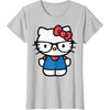 image:imageHello Kitty Distressed Nerd Glasses Tee Shirt TShirtSilver Grey