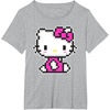 image:imageHello Kitty Official Pixel Tee Shirt TShirtHeather Grey