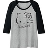 image:imageHello Kitty Winking Raglan Baseball TeeBlackAthletic Heather