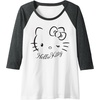 image:imageHello Kitty Winking Raglan Baseball TeeDark Heather GreyWhite