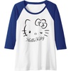 image:imageHello Kitty Winking Raglan Baseball TeeRoyal BlueWhite