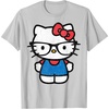 image:imageHello Kitty Distressed Nerd Glasses Tee Shirt TShirtSilver Grey