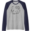 image:imageHello Kitty Winking Raglan Baseball TeeNavy BlueAthletic Heather