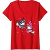 image:imageWomens My Melody Kuromi Little Witches Halloween VNeck TShirtRed