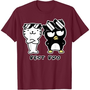 image:imageBadtzMaru Best Bros Tee Shirt TShirtBurgundy