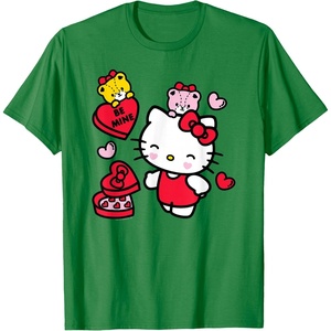 image:imageHello Kitty Be Mine Candy Gifts Valentines TShirt SmallKelly Green