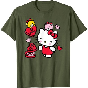 image:imageHello Kitty Be Mine Candy Gifts Valentines TShirt SmallOlive Green