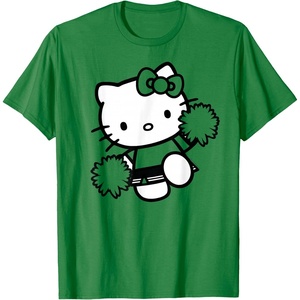 image:imageHello Kitty Cheerleader Squad Team School Color TShirtKelly Green
