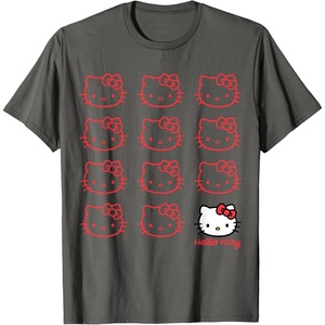 image:imageHello Kitty Classic Fit TShirt  Adult Black Crew Neck CottonPolyester Short SleeveAsphalt Grey