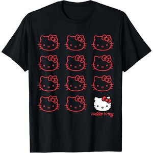 image:imageHello Kitty Classic Fit TShirt  Adult Black Crew Neck CottonPolyester Short SleeveBlack