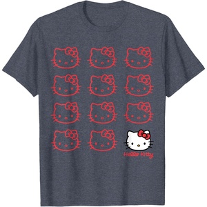 image:imageHello Kitty Classic Fit TShirt  Adult Black Crew Neck CottonPolyester Short SleeveHeather Blue
