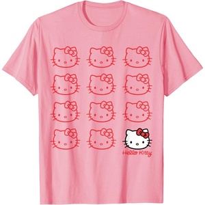 image:imageHello Kitty Classic Fit TShirt  Adult Black Crew Neck CottonPolyester Short SleevePink