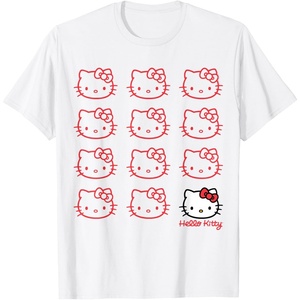 image:imageHello Kitty Classic Fit TShirt  Adult Black Crew Neck CottonPolyester Short SleeveWhite