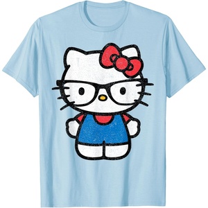 image:imageHello Kitty Distressed Nerd Glasses Tee Shirt TShirtBaby Blue