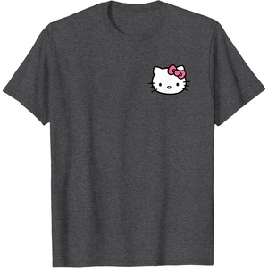 image:imageHello Kitty Front and Back Logo Tee Shirt TShirtDark Heather Grey