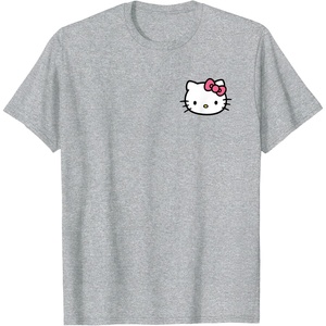 image:imageHello Kitty Front and Back Logo Tee Shirt TShirtHeather Grey