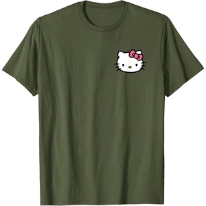 image:imageHello Kitty Front and Back Logo Tee Shirt TShirtOlive Green