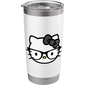 image:imageHello Kitty Nerd Glasses Black Stainless Steel Insulated TumblerWhite