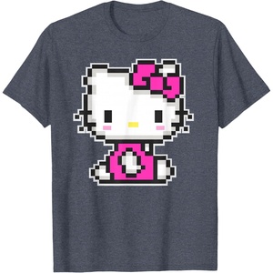 image:imageHello Kitty Official Pixel Tee Shirt TShirtHeather Blue