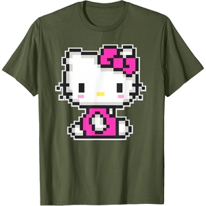 image:imageHello Kitty Official Pixel Tee Shirt TShirtOlive Green