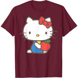 image:imageHello Kitty Retro Apple Design Tee Shirt TShirtBurgundy