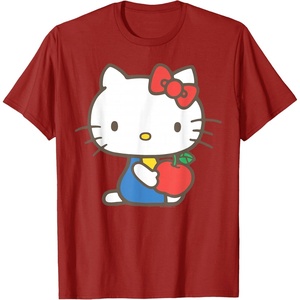image:imageHello Kitty Retro Apple Design Tee Shirt TShirtCranberry Red