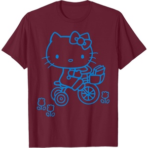 image:imageHello Kitty Retro Bike Ride Tee Shirt TShirtBurgundy