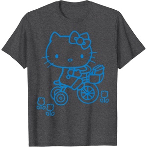 image:imageHello Kitty Retro Bike Ride Tee Shirt TShirtDark Heather Grey