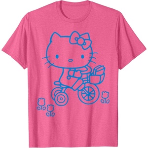 image:imageHello Kitty Retro Bike Ride Tee Shirt TShirtPink Heather