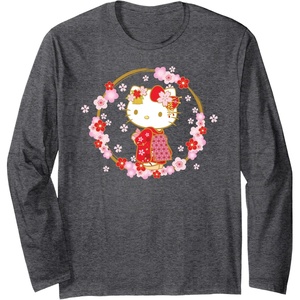 image:imageHello Kitty Sakura Spring Long Sleeve TShirtDark Heather Grey