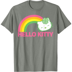 image:imageHello Kitty St Patricks Rainbow Tee Shirt TShirtOlive Heather