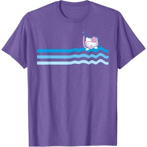 image:imageHello Kitty Wave Ocean Beach Scuba Snorkel TShirtPurple Heather