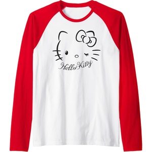 image:imageHello Kitty Winking Raglan Baseball TeeRedWhite