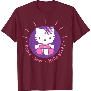image:imageHello Kitty Yoga Peace Love Lotus Meditation TShirtBurgundy