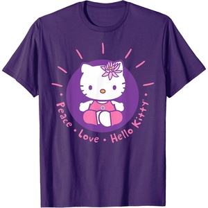 image:imageHello Kitty Yoga Peace Love Lotus Meditation TShirtPurple
