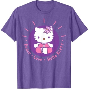 image:imageHello Kitty Yoga Peace Love Lotus Meditation TShirtPurple Heather