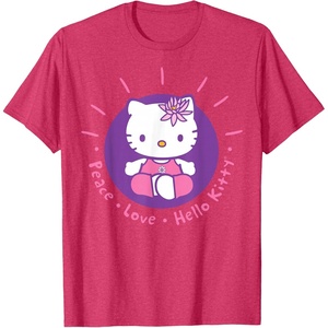 image:imageHello Kitty Yoga Peace Love Lotus Meditation TShirtRed Heather
