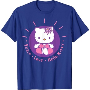 image:imageHello Kitty Yoga Peace Love Lotus Meditation TShirtRoyal Blue